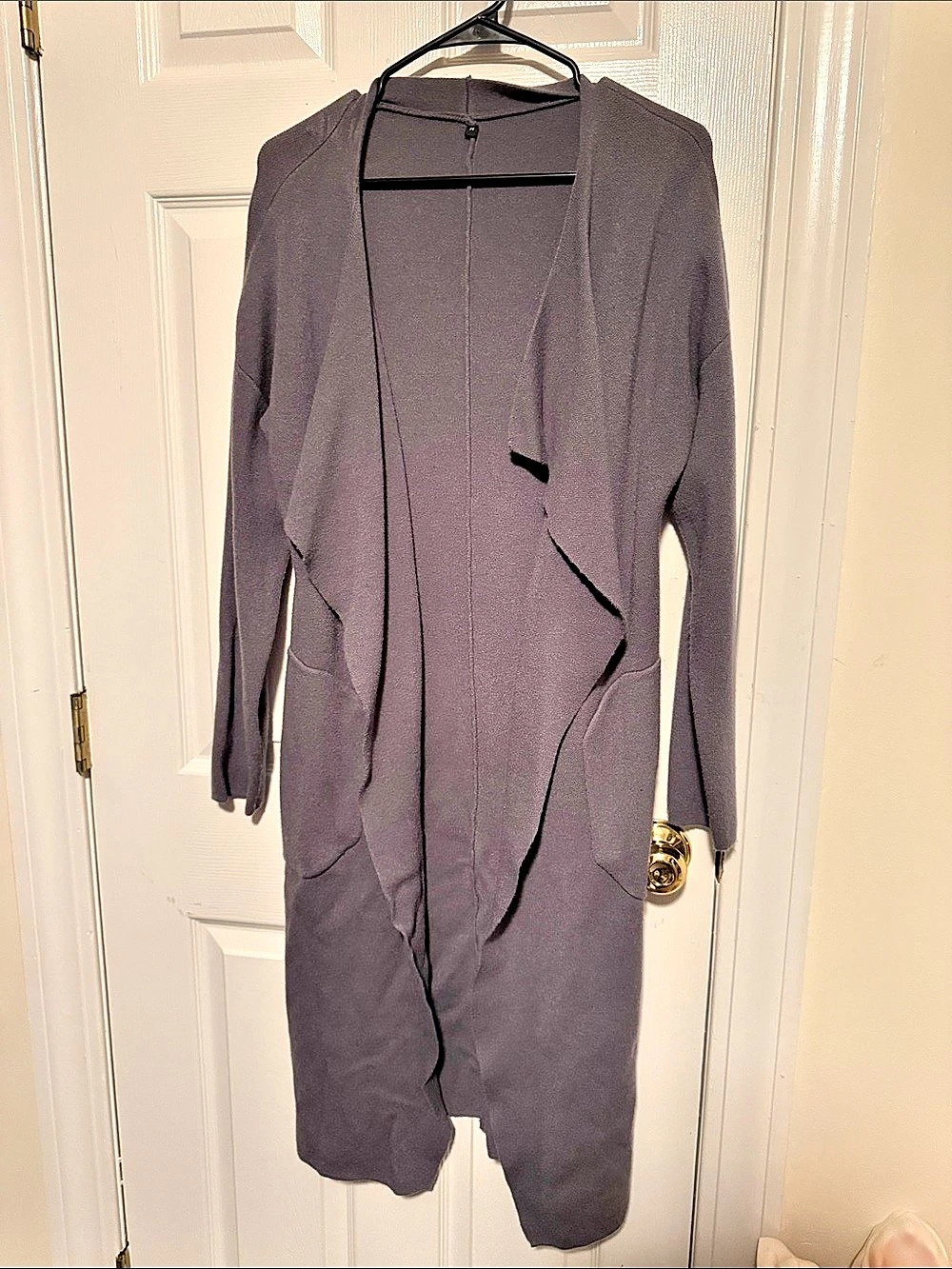 Longline Cardigan in Gray Size Medium